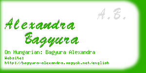 alexandra bagyura business card